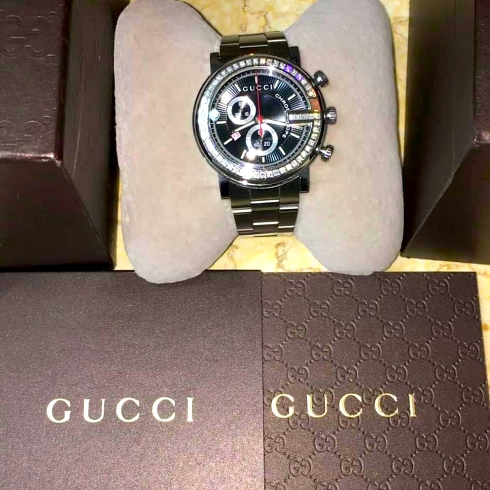 Mens 1ct Diamond Gucci Gullouche Watch